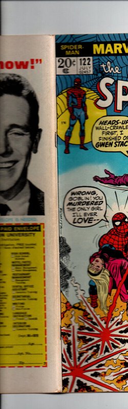 Amazing Spider-Man #122 - Death of Green Goblin -Gwen Stacy - KEY - 1973 - (-VF)