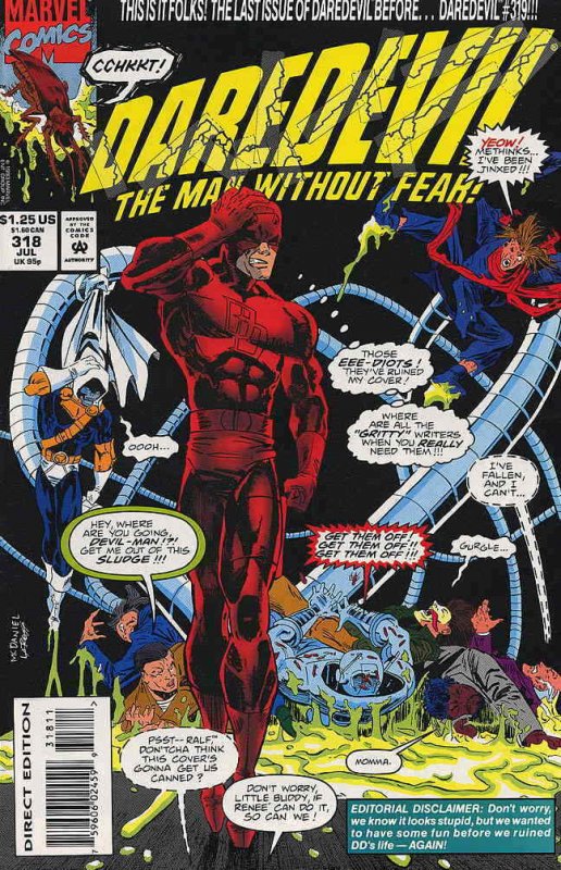 Daredevil #318 VF/NM; Marvel | save on shipping - details inside