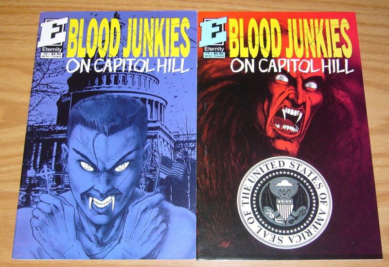 Blood Junkies on Capitol Hill #1-2 VF complete series - eternity comics set lot