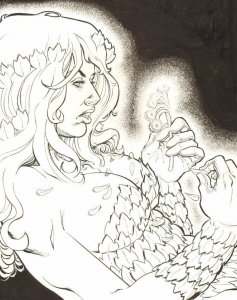 Poison Ivy Commission - Signed art by Ken Branch