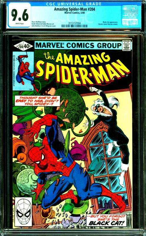 Amazing Spider-Man #204 CGC Graded 9.6 Black Cat Appearance