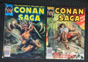 1990 CONAN SAGA Magazine #41 & 42 LOT of 2 FN-/FN John Buscema Reprint