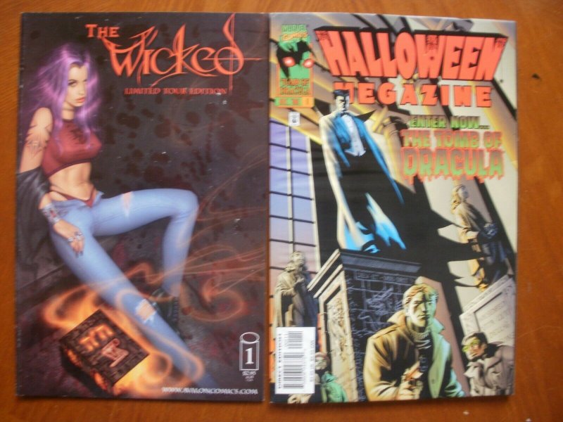 2 Comic: THE WICKED (Limited Edition #1 & Marvel HALLOWEEN MEGAZINE Dracula Tomb