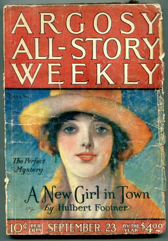 Argosy All-Story Weekly Pulp September 23 1922- New Girl in Town FAIR