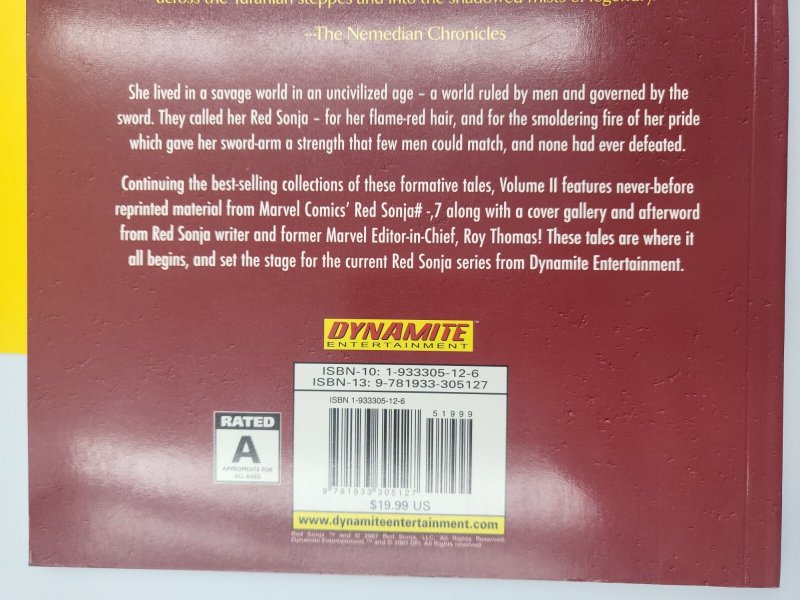 Adventures of Red Sonja Volume 2 TPB Dynamite Roy Thomas Frank Thorne