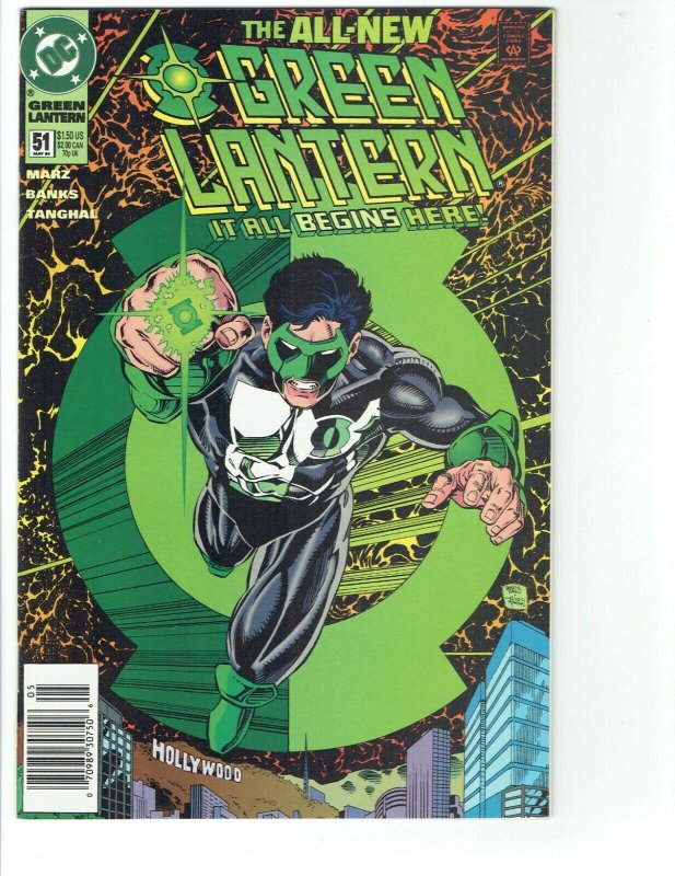 GREEN LANTERN # 51 NM- 1st Cover Kyle Rayner New Costume DC 1994 HTF Newsstand 70989307506