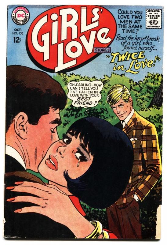 GIRLS' LOVE STORIES #130-DC ROMANCE-TWICE IN LOVE!-NICE vg-