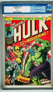 The Incredible Hulk #181  (1974) CGC 7.0! White Pages! 1st Full App of Wolverine