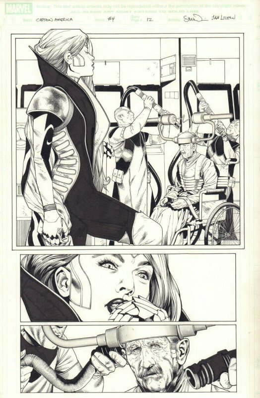 Captain America #4 p.12 - Hydra Queen Splash - 2011 art by Steve McNiven 