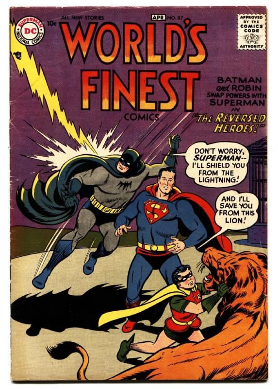 World's Finest #87 1957-DC-Superman-Batman-Green Arrow-Tomahawk