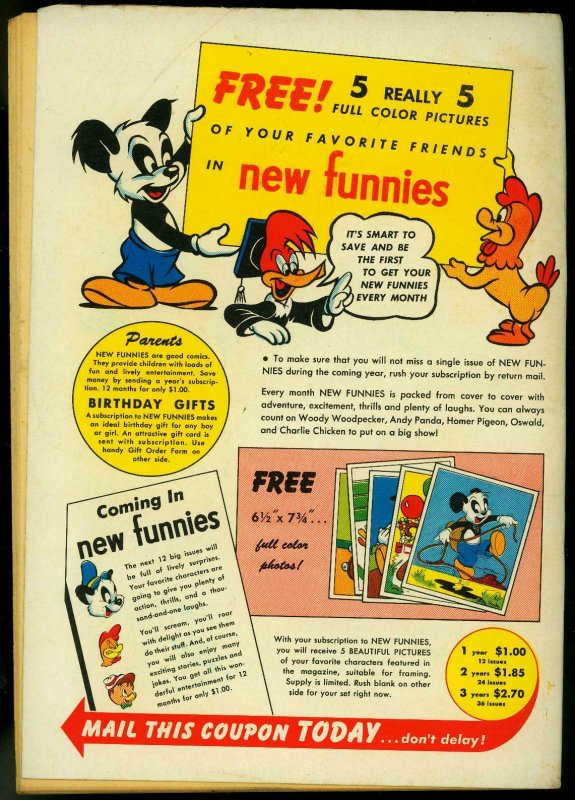 NEW FUNNIES #164 1950-WALTER LANTZ-WOODY WOODPECKER DELL VG