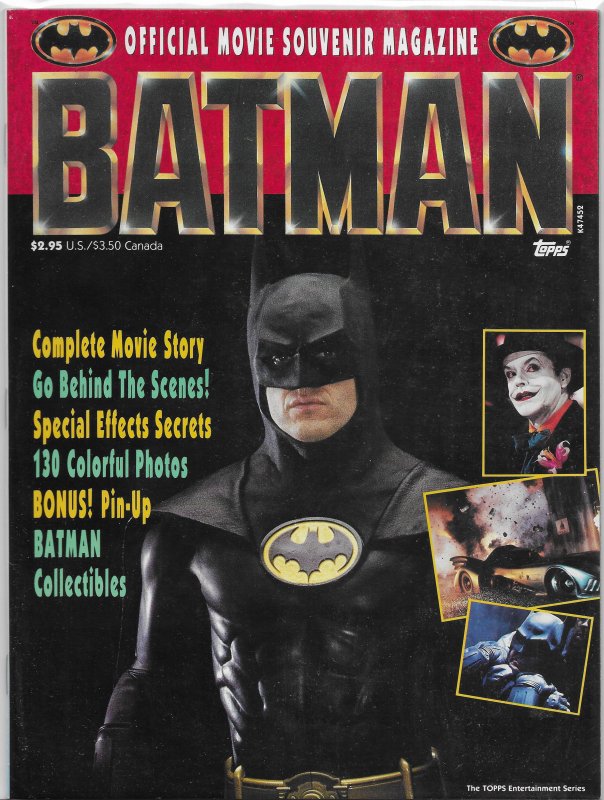 Batman Official Souvenir Magazine VG 1989 movie Keaton Nicholson