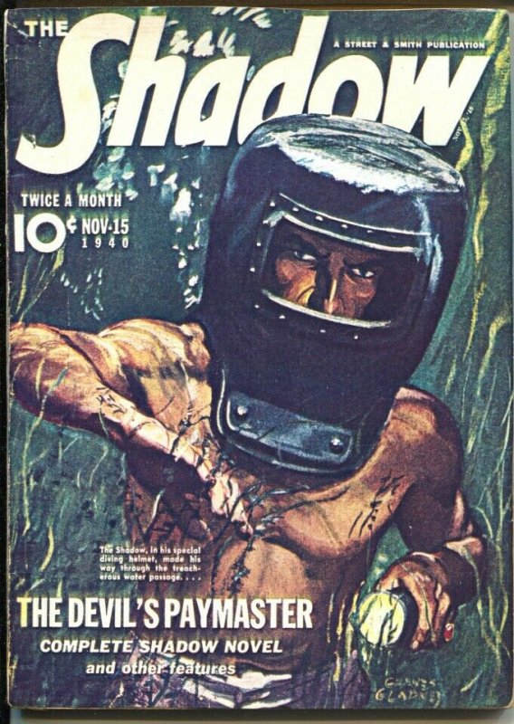 The Shadow 11/15/1940-The Devil's Paymaster-pulp thrills-color copy cover-G-