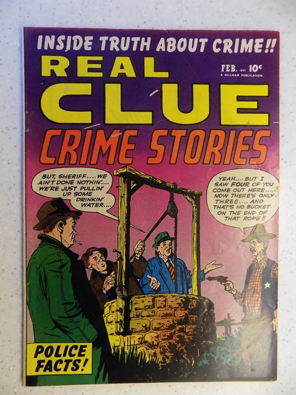 REAL CLUE CRIME STORIES VOL 5 # 12 HILLMAN SCARCE DETECTIVE PRE CODE 1951