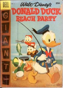 DONALD DUCK BEACH PARTY (1954-1959 DELL GIANT) 4 GOOD COMICS BOOK