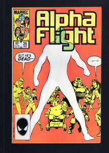 Alpha Flight #25 - John Byrne Cover Art & Story. Bob Wiacek Art. (8.0) 1985