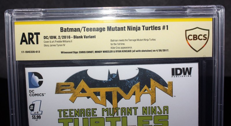Batman/TMNT #1 CBCS (ART) Signed & Sketched by Ehnot, Wheeler, Kincaid - 2016
