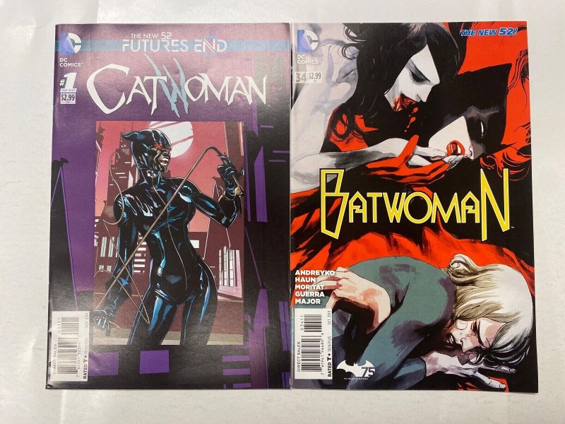 2 DC comic books Catwoman: Futures End #1 Batwoman #34 10 KM19