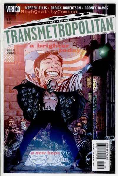 TRANSMETROPOLITAN #34, NM+, Warren Ellis, Ramos, Vertigo, 1997, Darick Robertson