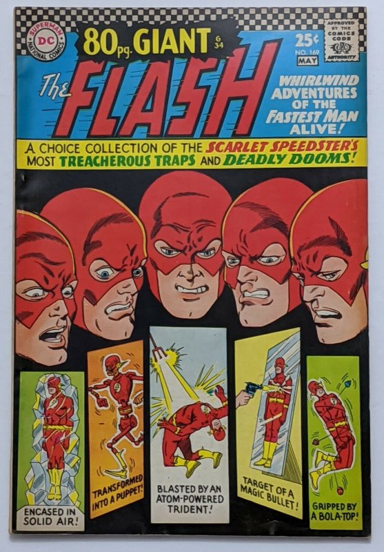 El Flash #169 (1967 de abril, corriente directa) F/muy Fino 7.0 80 PG gigante Carmine Infantino Cvr Y Arte 