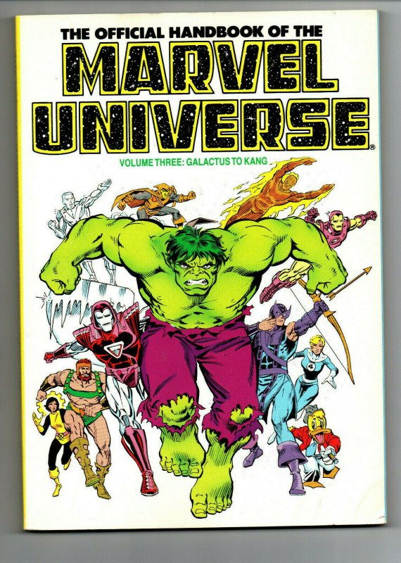 Official Handbook of the Marvel Universe Volume Three: Galactus to Kang-1986- VF 