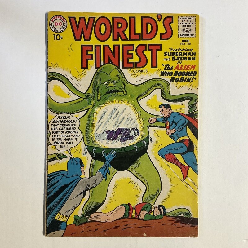 WORLD’S FINEST 110 1960 DC COMICS VG- VERY GOOD- 3.5