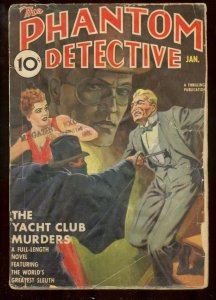 PULP:  PHANTOM DETECTIVE JAN 1939-YACHT CLUB MURDERS HERO PULP G