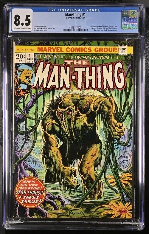 MAN-THING #1 CGC 8.5 2ND HOWARD THE DUCK DAREDEVIL BLACK WIDOW FRANK BRUNNER