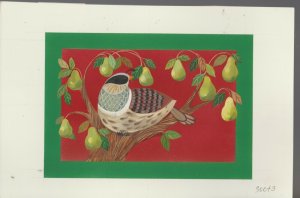 MERRY CHRISTMAS Partridge in a Pear Tree 11x7.5 Greeting Card Art #30043