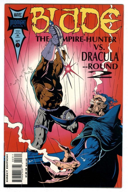 Blade The Vampire Hunter #3 Marvel 1994 Blade vs Dracula Horror Midnight Sons 