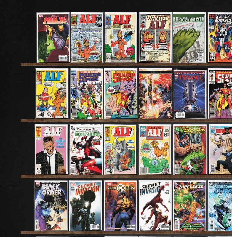 Huge Lot 150+ Comics with Alf, New X-Men, Squadron Supreme & More!