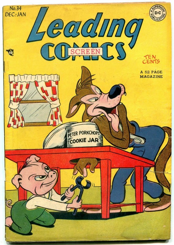 Leading Comics #34 1948- Peter Porkchops- Golden Age DC Funny Animals VG+