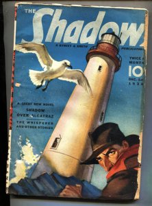 SHADOW 1938 Dec 1 -SHADOW OVER ALCATRAZ-RARE PULP MAGAZINE G