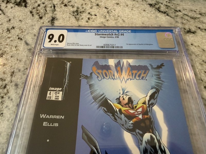 Stormwatch # 4 CGC Graded 9.0 Image Comic Book 1998 1st Apollo Midnighter JH24