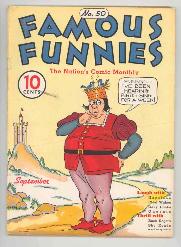 FAMOUS FUNNIES #50 - HISTORIC SUPERHERO PHANTOM MAGICIAN .1937, NICE - VERY VG++