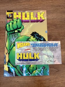 Incredible Hulk # 1/2 NM 1st Print Marvel Comic Book Wizard W/COA 3 J296