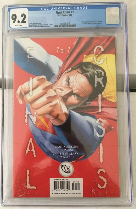 GUNN's ELSEWORLDS! 1ST CALVIN ELLIS EARTH23 SUPERMAN Final Crisis #7 CGC 9.2 NM-