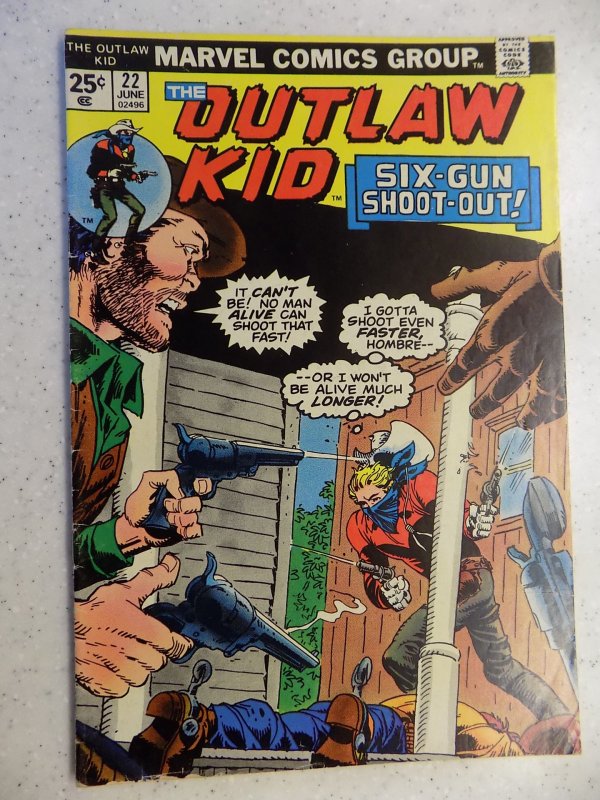 OUTLAW KID # 22 MARVEL BRONZE WESTERN ACTION ADVENTURE GUN VG