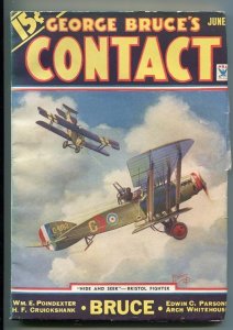 GEORGE BRUCE'S CONTACT 06/1934-WWI-BI-PLANE-FADED SPINE-TINSLEY-fn minus