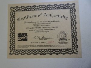 Wolverine #125 Dynamic Forces Cover (1998) W/ CoA VF Condition