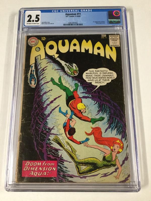 Aquaman 11 Cgc 2.5 Ow/w Pages 1st Appearance Of Mera Dc Silver Age