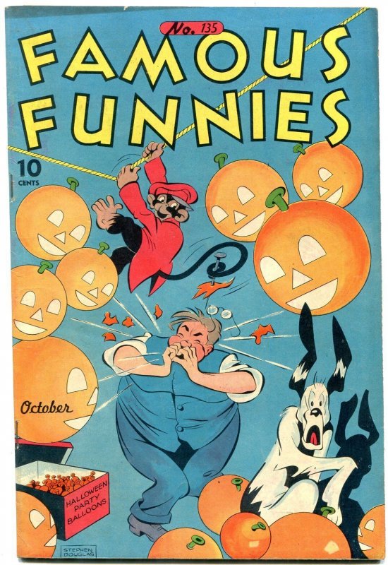 Famous Funnies #135 1945-CHIEF WAHOO-BUCK ROGERS- Halloween cover VF-