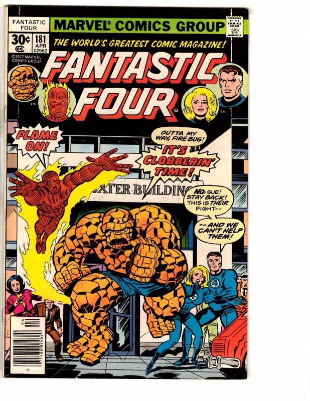 Lot Of 5 Fantastic Four Marvel Comic Books # 179 180 181 182 183 Human Torch NP2