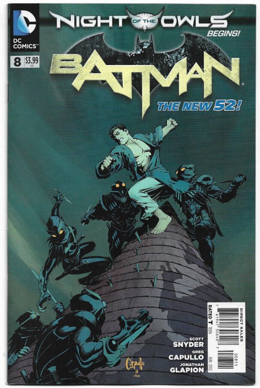 BATMAN#8 VF/NM 2011 SNYDER/CAPULLO DC COMICS THE NEW 52!