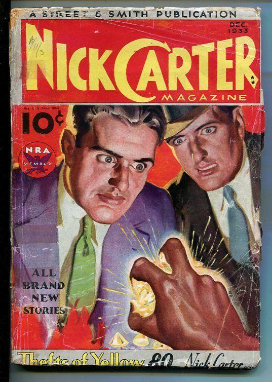 NICK CARTER-DEC1933-DETECTIVE PULP FICTION-THEFTS OF GOLD-CHICK CARTER-good