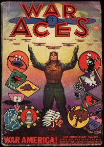 WAR ACES 1932 JUN-GREAT COVER-AVIATION PULP VG