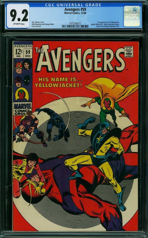 THE AVENGERS #59 CGC Graded 9.2 1st Appearance of Yellow Jacket
