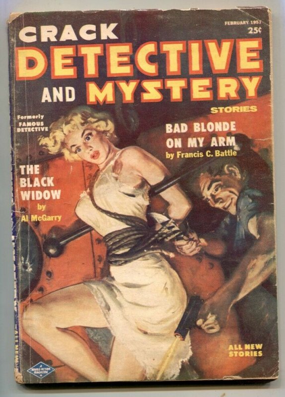 Crack Detective and Mysteries Pulp February 1957 VG