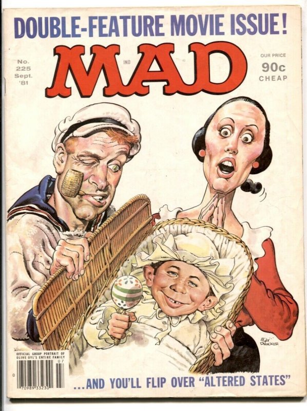 Mad Magazine #225 1981-Popeye cover- Celebrity Diapers!!!