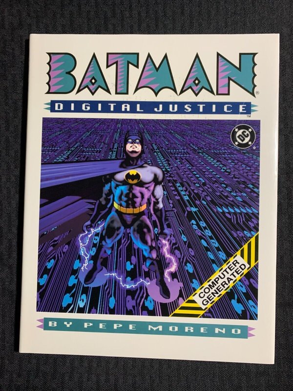1990 BATMAN Digital Justice Hardcover HC/DJ NM-/VF- 1st DC Comics